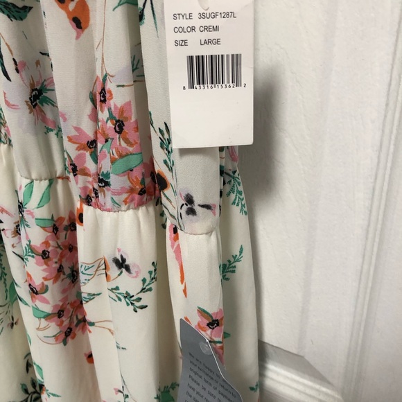 Bailey Blue Floral Print Maxi Dress Ruffle Size Large NWT Nordstrom - Picture 2 of 16